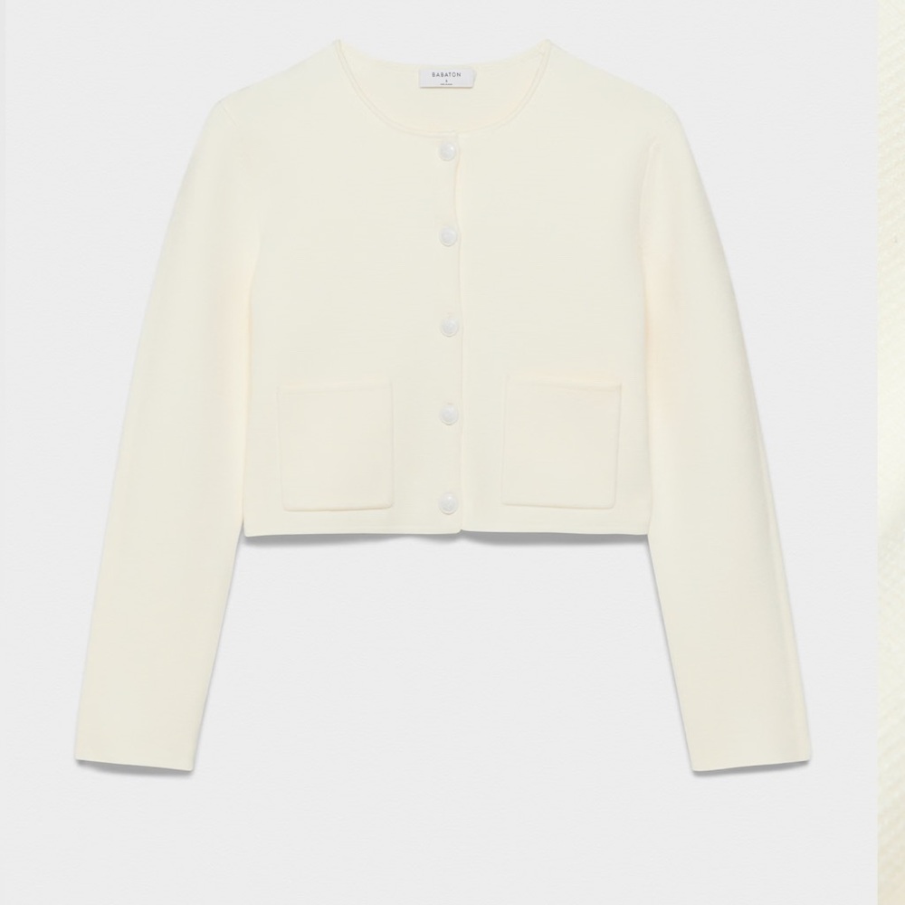 New Cream Button-Up Cardigan Aritzia
